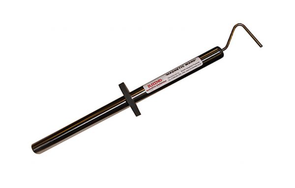 A magnetic wand with waste release handle